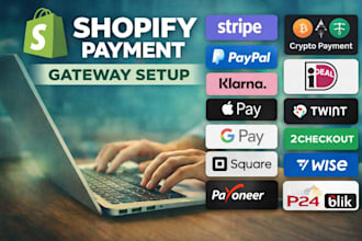 setup shopify payment gateway, stripe, paypal, klarna, google pay, apple pay