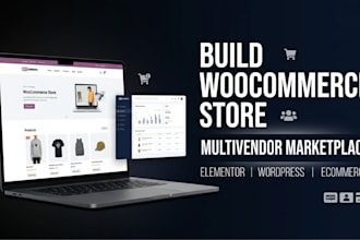 build multivendor website, elementor woocommerce wordpress store ecommerce store