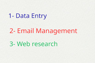 virtual assistant for data entry web research and admin support