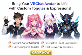 setup toggles, gestures, expressions to your vrchat avatar