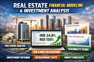 real estate financial modeling, development feasibility, pro forma and ROI