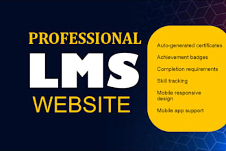 develop a complete lms learning management system website