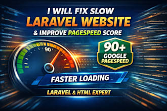 fix slow laravel or html website and improve pagespeed score