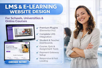 build lms educational website online course website education, elearning website