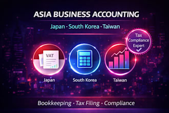 handle business bookkeeping and tax compliance for japan south korea taiwan