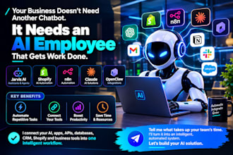 develop jarvis ai assistant, ai agent, shopify automation, n8n workflow, opencla