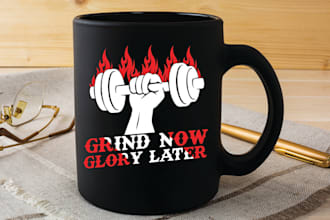 design funny coffee mug design typography for print on demand