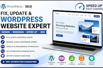 fix, update, wordpress layout edit changes, speed up, wix, wordpress website SEO