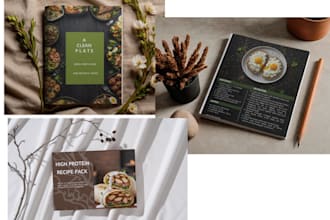 design a cookbook, recipe ebook, or wellness guide