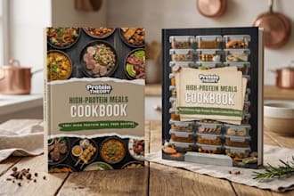 design a cookbook, recipe ebook, or wellness guide