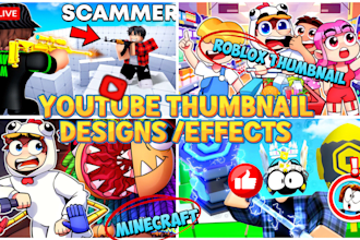 design high ctr roblox, minecraft, fortnite gaming youtube thumbnail, roblox gfx