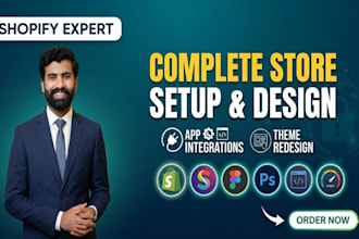 do shopify store design, shopify website design and shopify store setup, webshop