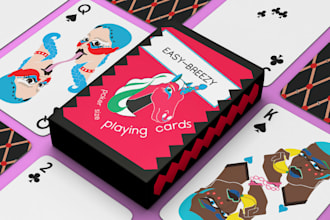do custom card game design playing cards, poker, board game card deck box, rules