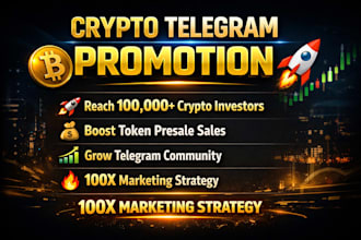 do crypto telegram promotion, token presale promotion to 100x token sales