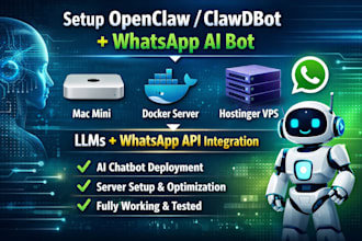 setup openclaw clawdbot on mac mini docker hostinger vps server llm whatsapp api