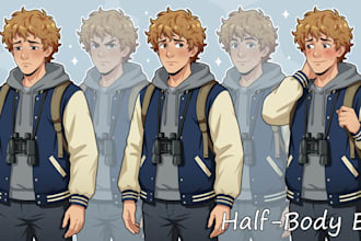 draw your anime visual novel or rpg game character sprites