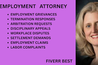 assist with employment grievances, termination notices and dispute responses
