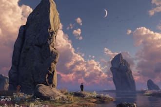 do a creative photorealistic environmental concept art