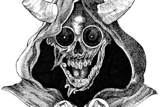 tradicional art sketch or ink