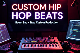 make a custom hip hop, boom bap or trap beat for your rap song