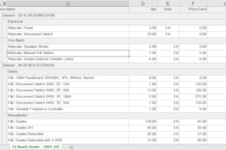 do electrical estimating and quantity takeoffs