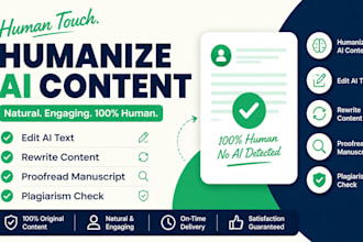 proofread, edit rewrite ai text humanize content   non fiction ebook fact check
