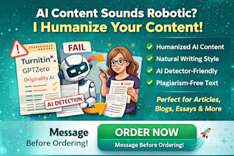 humanize ai content, edit, ai text rewrite proofread manuscript plagiarism check