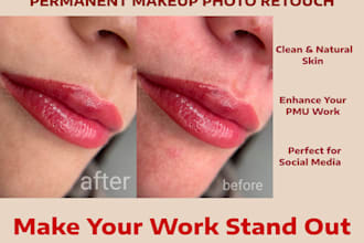do permanent makeup photo retouch, microblading, pmu retouching