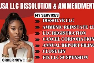 dissolve, terminate US llc, ammend, fix llc, close ein, register llc