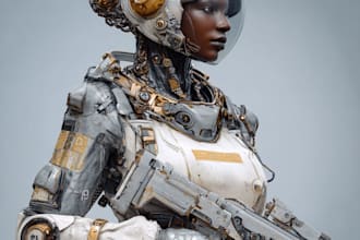 create retro mecha or scifi gundam art