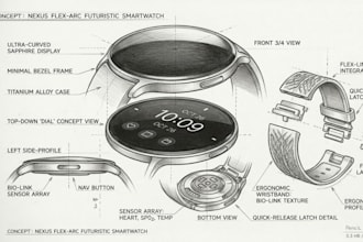 do watch design and jewelry design concept sketch