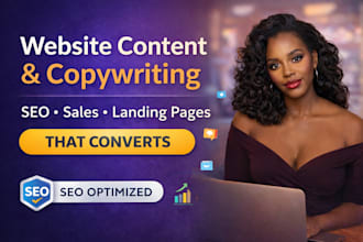 write SEO website content, landing page copy, converts sales copy