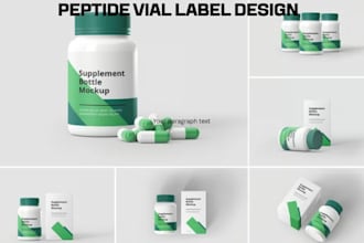 do peptide label design vial label design product label design supplement label