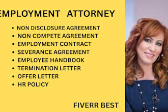draft employment contracts, ndas, HR policies, offer and termination letters