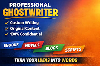 ghostwrite your ebook, nonfiction book or guide