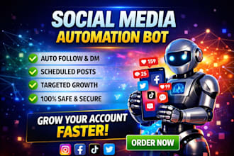 custom social media bot, tiktok bot, telegram bot, facebook bot