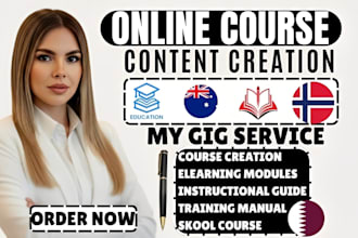 create online course content, curriculum, syllabus and training manual expert
