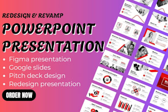 design a business presentation, pitch deck, corporate slide deck google slide