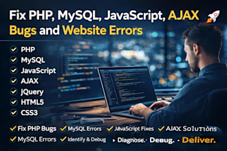 debug and fix PHP, mysql errors and server side issues