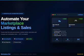 build a facebook marketplace bot, auto listing bot, auto posting and alert bot