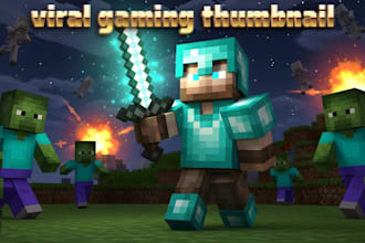 design viral gaming youtube thumbnail gfx clickbait smp art for roblox minecraft