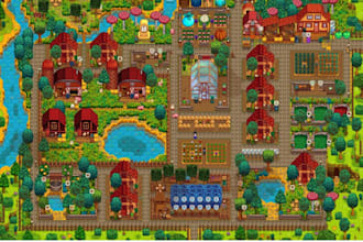 create 2d top down pixel art tileset tile map rpg game map, character assets