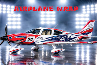 design a custom airplane wrap and aircrafts ,cars and van design and bike wrap