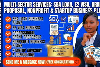 write sba loan, e2 visa, grant proposal, nonprofit and startup business plan