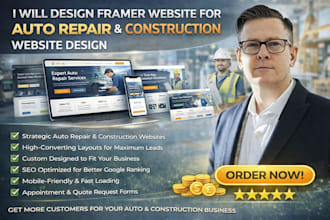 design modern auto repair shop website for mechanic garage and car service