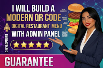 build a modern qr digital restaurant menu with admin panel