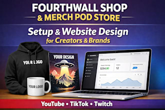 build fourthwall shop, merch integration and website for your brand