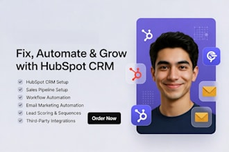 setup hubspot CRM, workflow automation and sales pipeline