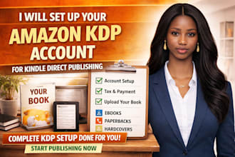 create and set up your amazon KDP account for kindle direct publishing