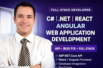 develop web applications using csharp,net, angular, or react